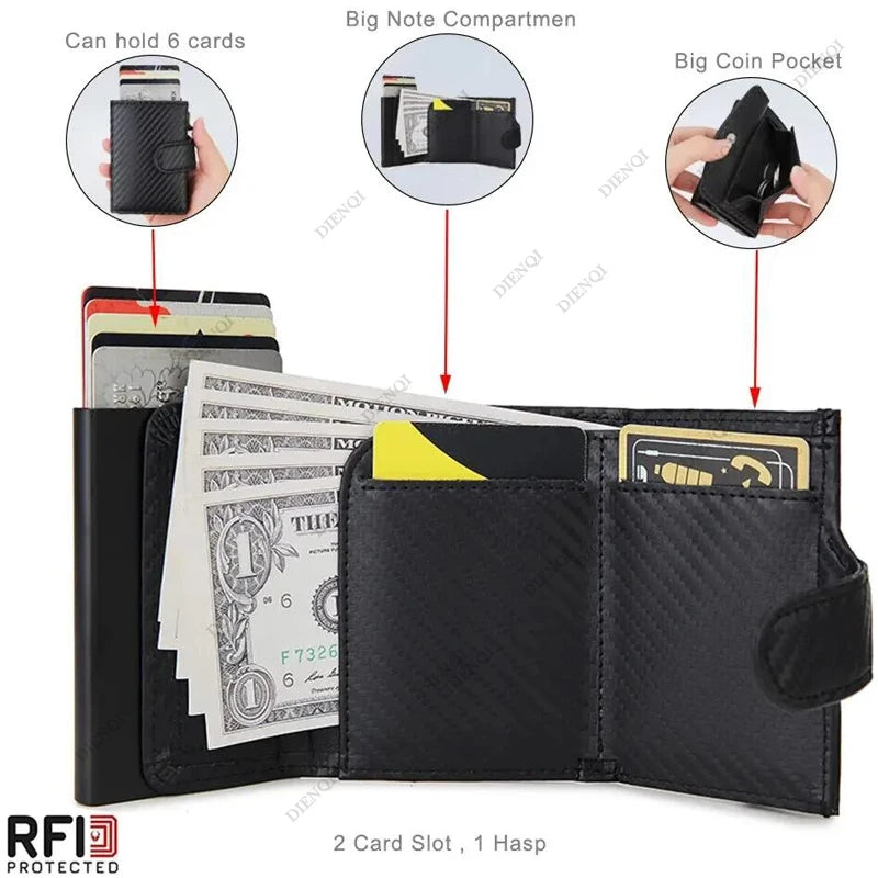 Rfid Microfiber Leather Men Wallets