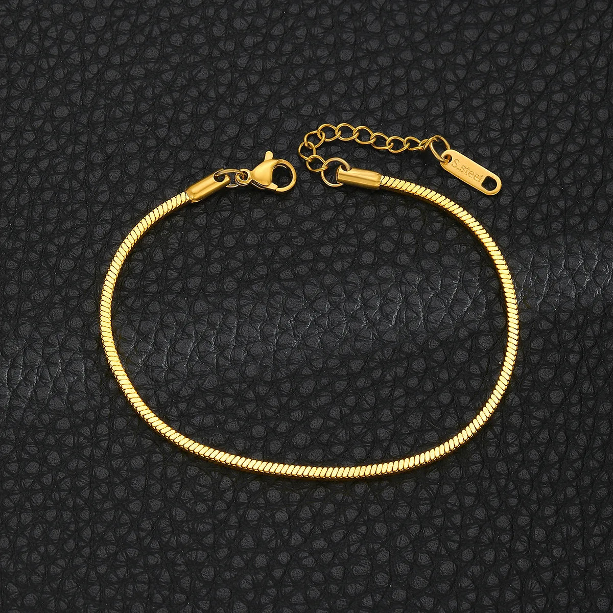 Simple MEN Stainless Steel Square Snake Bone Chain Bracelet